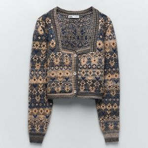 Zara Cropped Cardigan Floral